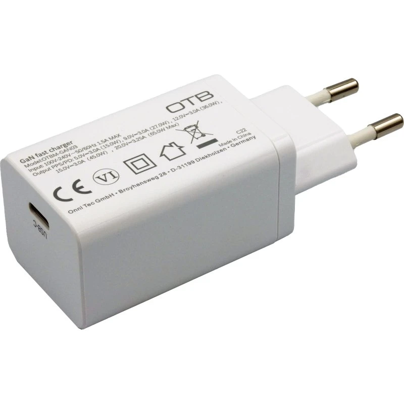 OTB GaN USB-C 65W Ladegerät Weiß