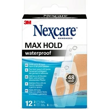 Nexcare Max Hold wasserfeste Pflaster, 12 Stk.