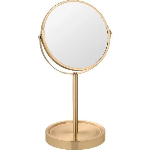 WENKO Alata Gold matt Standspiegel 17 cm mit 3-fach Vergrößerung