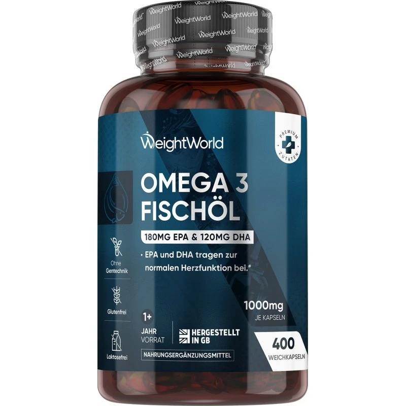 WeightWorld Omega 3 Fischöl 400 Kapseln