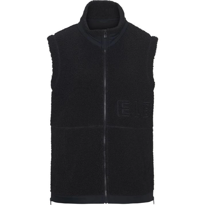 Elbsand Fleeceweste schwarz mit Reißverschlüssen und hohem Kragen
