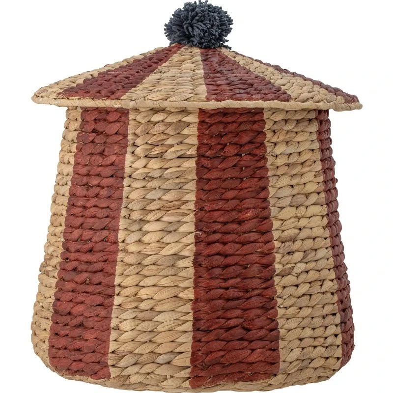 Bloomingville Mini Birsen Korb mit Deckel, Rot, 40 cm