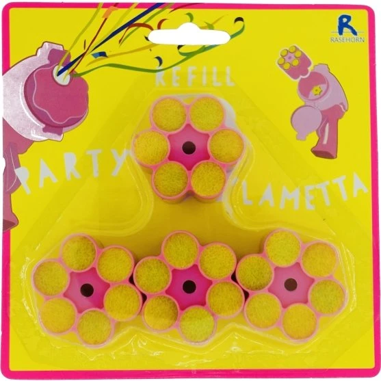 Lametta Munition pink, 4 Rollen für Konfettipistole