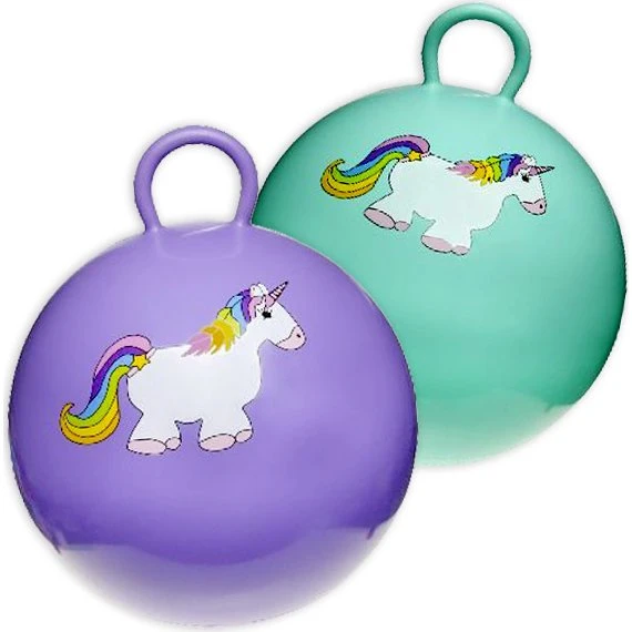 Skippybal Unicorn Hüpfball, 46 cm, lila/grün