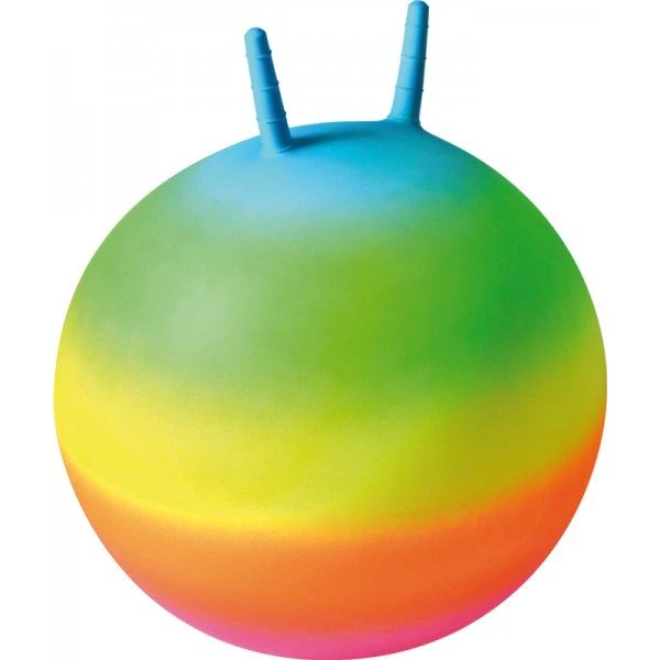 EDUPLAY Regenbogen-Hüpfball 50 cm mit Griffen