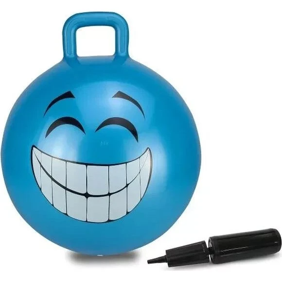 Smile Hüpfball mit Pumpe, blau, 45 cm
