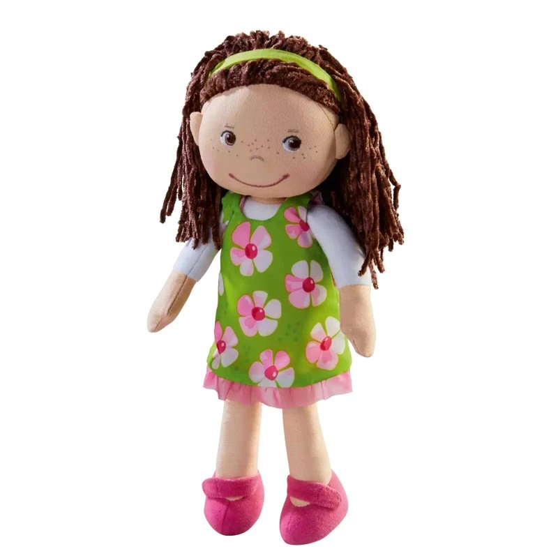 HABA Weichpuppe Coco 30 cm, grün mit rosa Blumen