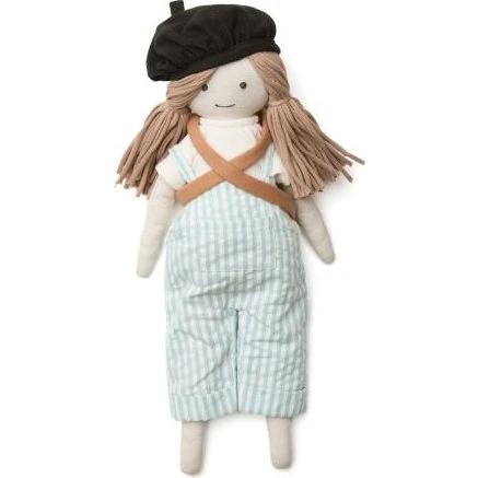 Kids Concept Puppe Ingrid mit Katzen-Rucksack