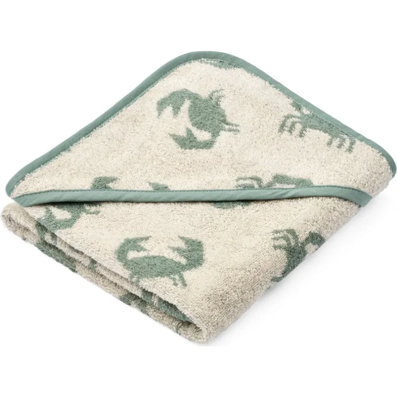 Liewood Alba Baby-Handtuch mit Kapuze, Crab/Sandy