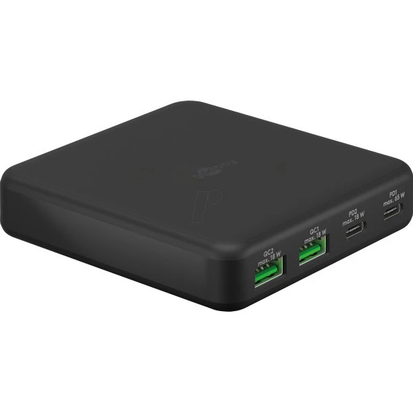 Goobay 65813 USB-C PD GaN-Tischladegerät (65 W) schwarz
