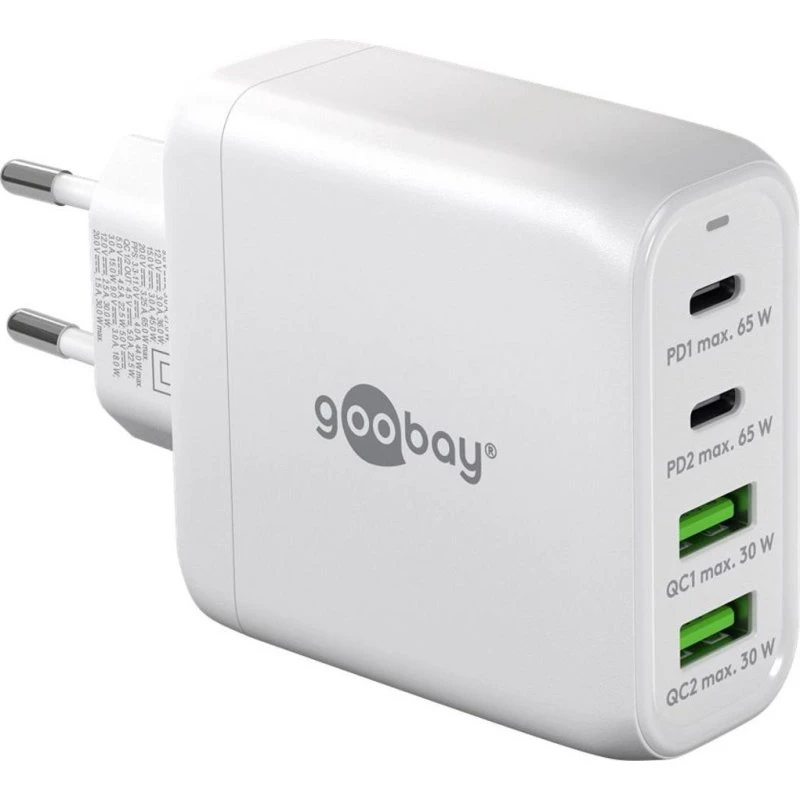 Goobay 64818 USB-C PD GaN Ladegerät 68 W weiß