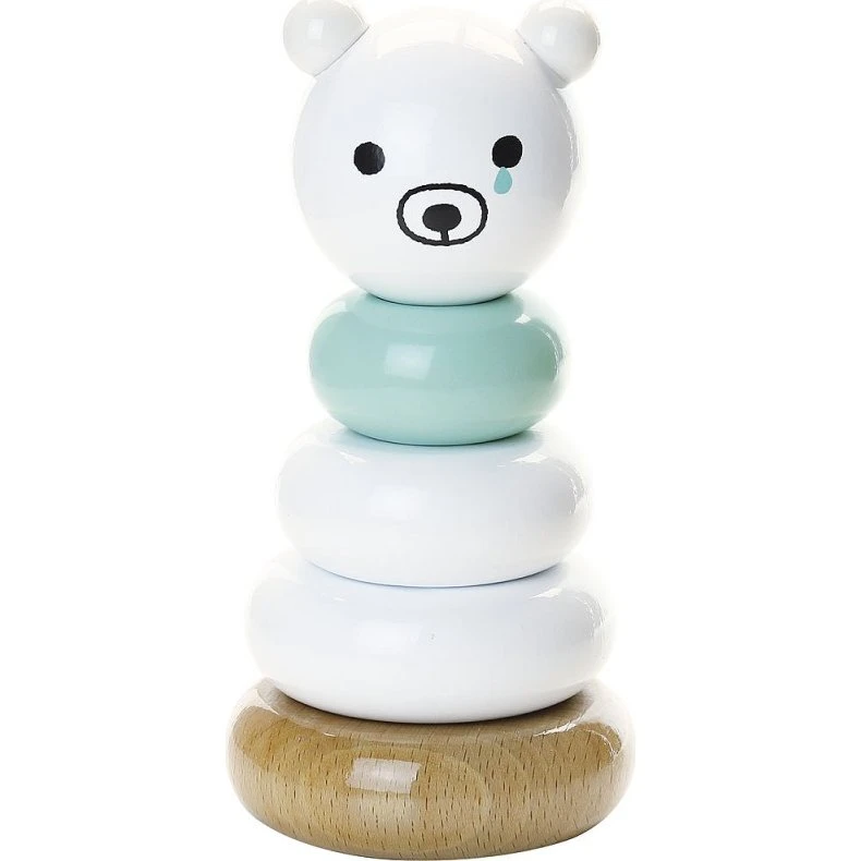 Vilac Sora Bear Stapelbär, lackiertes Holz, ab 1 Jahr