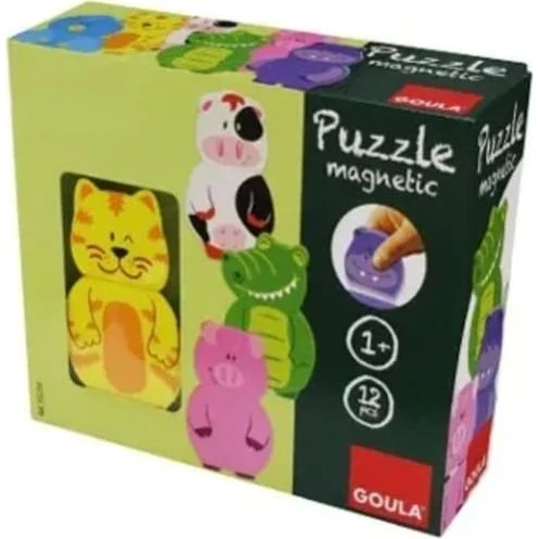 Goula Magnetisches Holzpuzzle Tiere