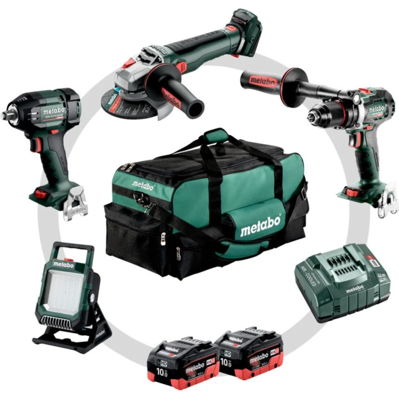 Metabo Akku Combo Set 4.3.2 18 V BS 18 LTX BL I + SSW 18 LTX 400 BL + WB 18 LT BL 11-125 Q + BSA 18 LED 4000