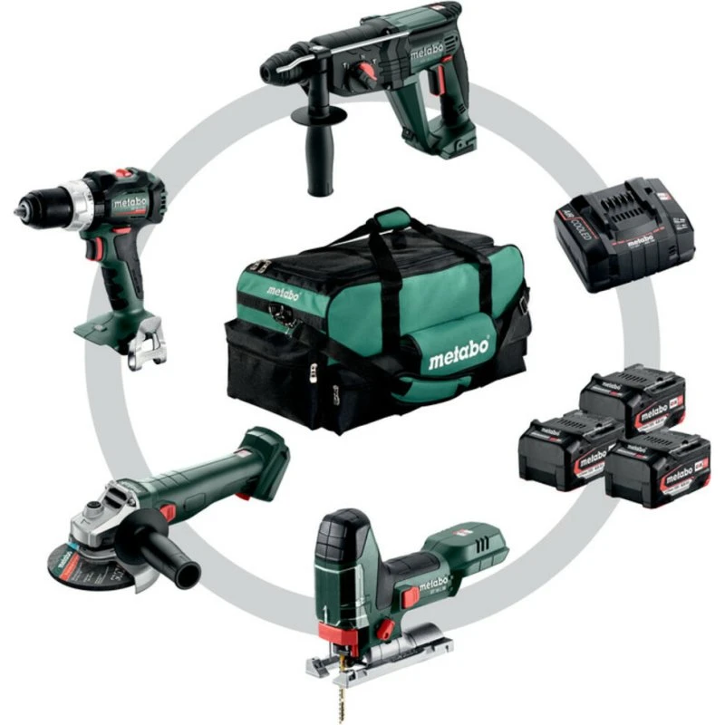 Metabo Akku Combo Set 4.3 SB 18 LT BL + W 18 L 9-125 Quick + KH 18 LTX 24 + STA 18 LTX 100