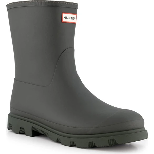 Hunter DOWNPOUR SHORT INSULATED oliv, wasserdichter Wintergummistiefel