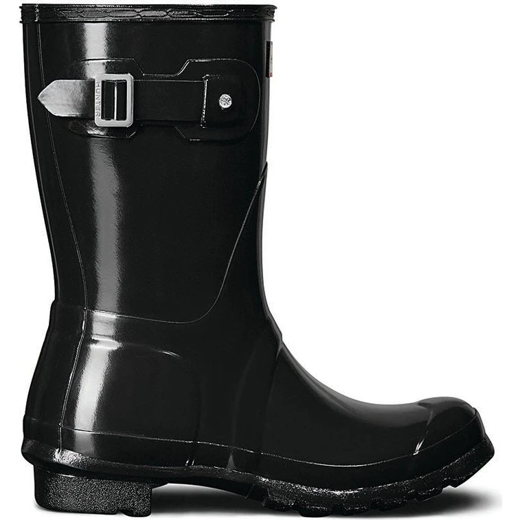 Hunter Damen-Regenstiefel ORIGINAL SHORT GLOSS BOOT schwarz
