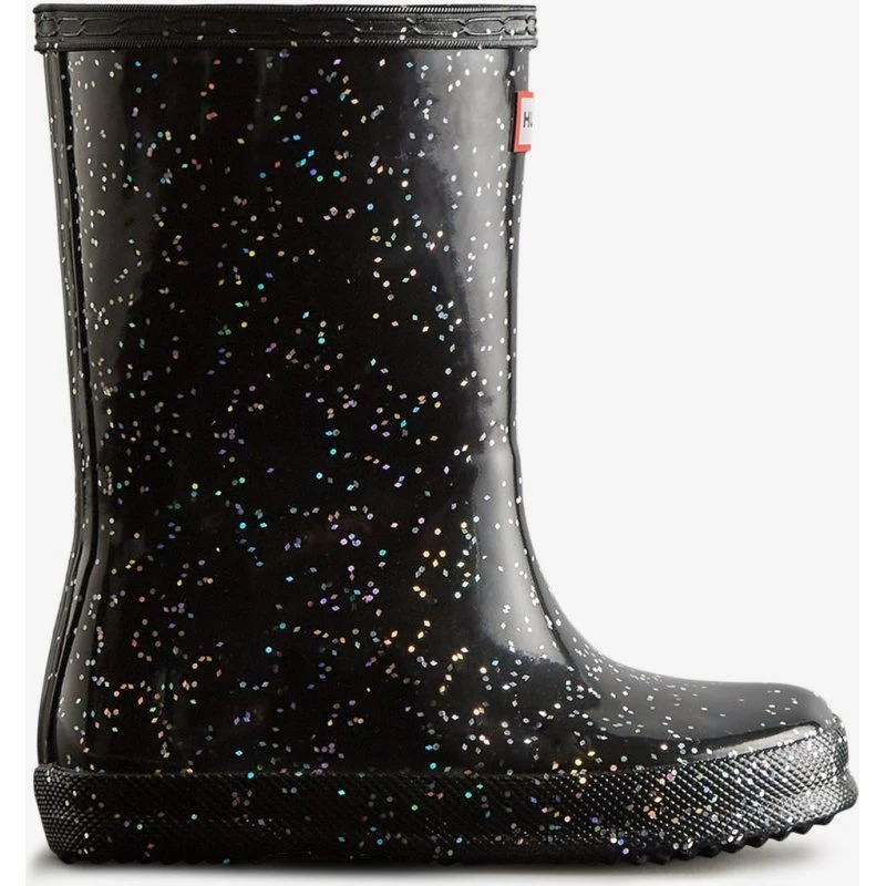 Hunter Kids First Classic Glitter Wellington Stiefel Schwarz (18 Monate–8 Jahre)