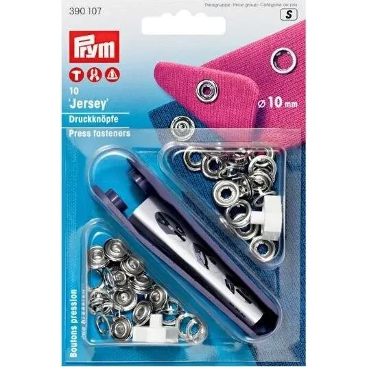 Prym Jersey-Druckknöpfe 10 mm silberfarben