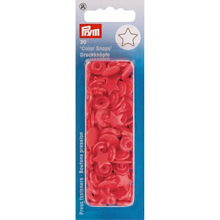 Prym Color Snaps Stern 12,4 mm rot, 30 Stück