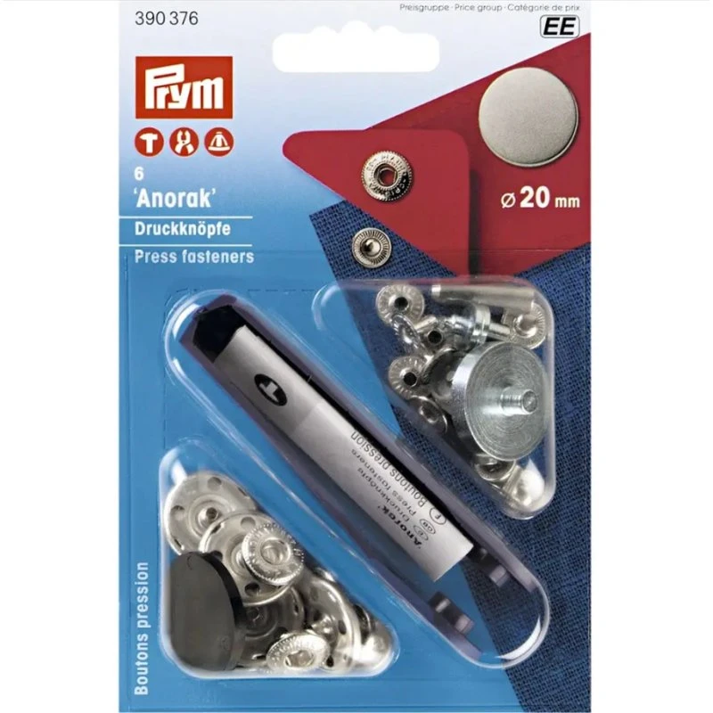 Prym Nähfrei-Druckknöpfe Anorak 20 mm alteisen matt