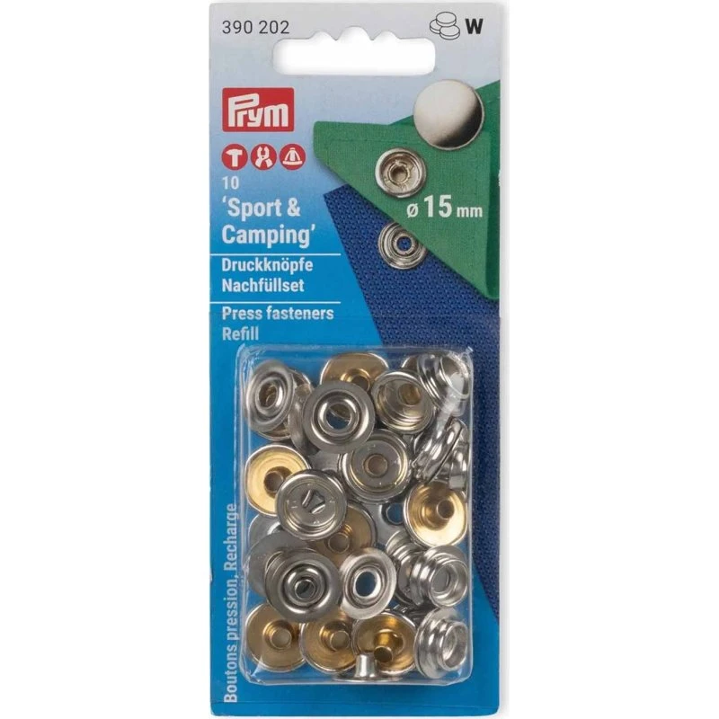 Prym Sport & Camping Druckknöpfe 15 mm silber