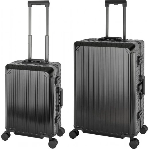 Travelhouse® Tokyo Aluminium Koffer Set S+L, 4-Rollen, TSA-Schloss