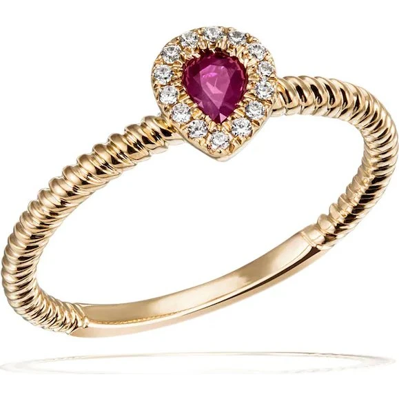 goldmaid Goldring 375 Gelbgold Rubin Zirkonia