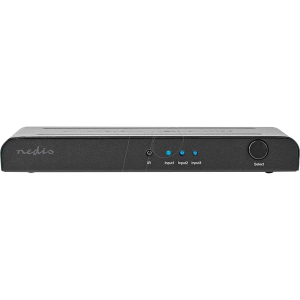 Nedis HDMI-Schalter 3-in-1 4K@60Hz, metallisch anthrazit