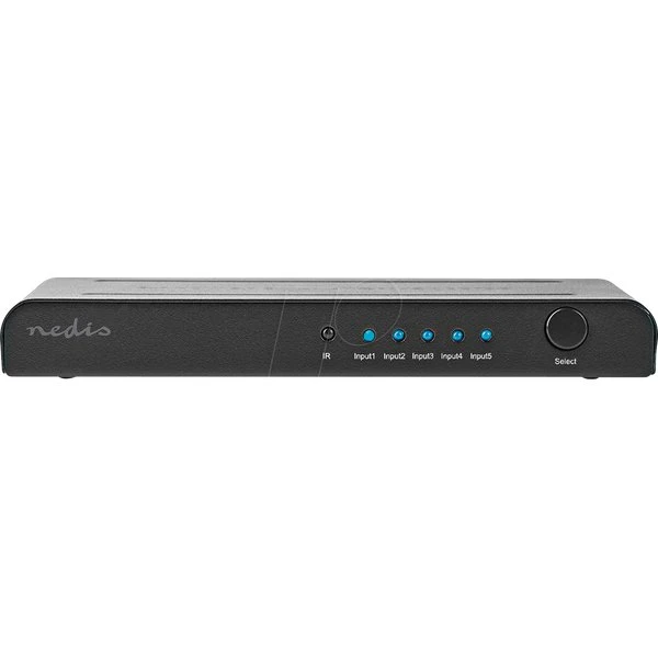 Nedis HDMI-Schalter 5-Port 4K@60Hz ferngesteuert anthrazit