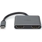 Nedis USB-C MST-Adapter 2x HDMI, schwarz