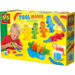 SES Knete - Tool Mania Set mit 7 Werkzeugen und modularem Roller