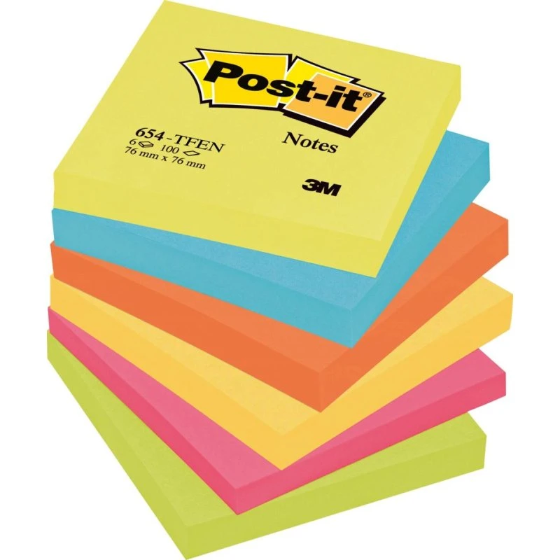 3M Post-it® Notes Energetic Collection 76x76 mm, 6 Blöcke