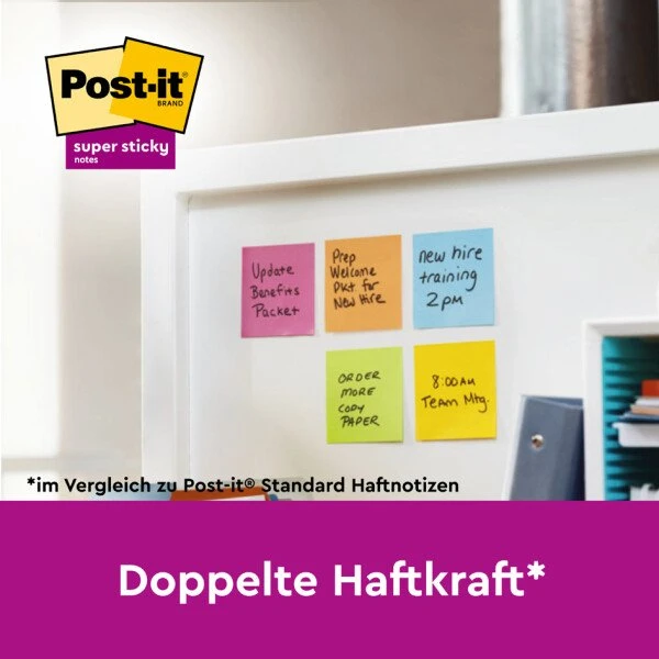 Post-it Super Sticky Z-Notes 76x76 mm, 16 Blöcke (14+2), farblich sortiert