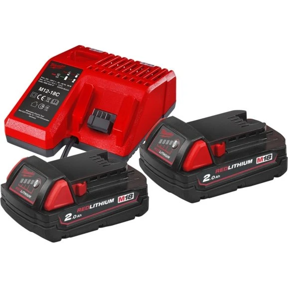 Milwaukee M18NRG-202 18V Starterset mit 2x 2,0 Ah Akku