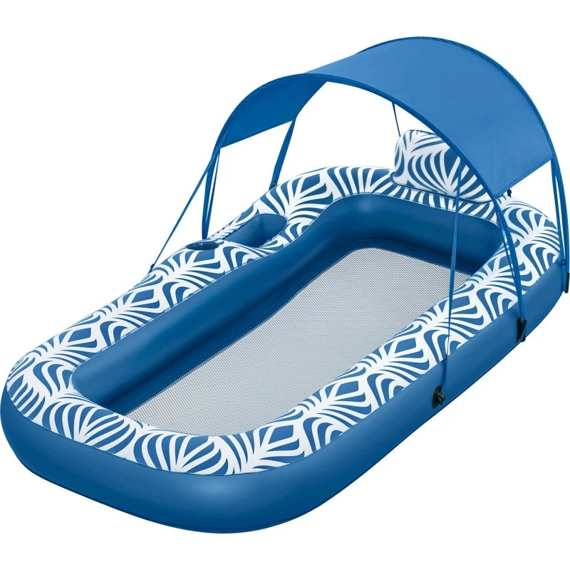Bestway Comfort Plush Poolmatte 198 x 112 cm mit Sonnenschutzdach
