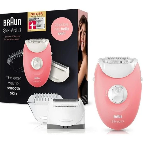 Braun Silk-épil 3 SE 3-440 3-in-1 Epilierer weiß Flamingo