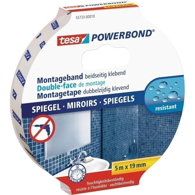 tesa Powerbond SPIEGEL 5m x 19mm weiß