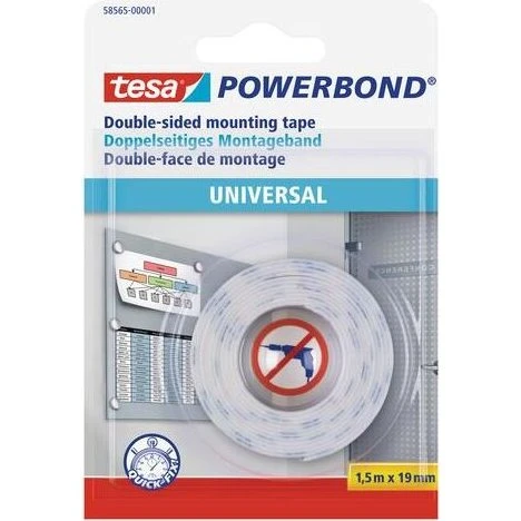 tesa Powerbond Montageband 19 mm x 1,5 m weiß