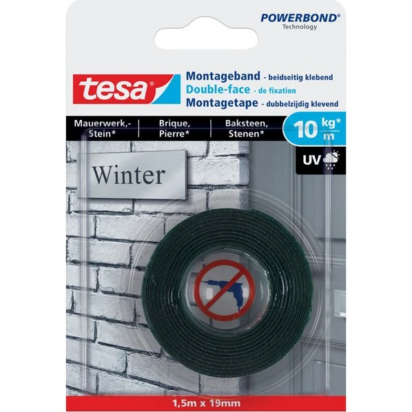 tesa Montageband 1,5 m x 19 mm weiß