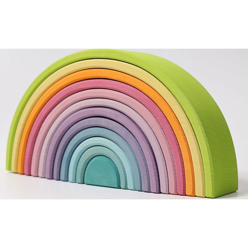 Grimm's Regenbogen Pastell Groß, 12 Teile, Lindenholz