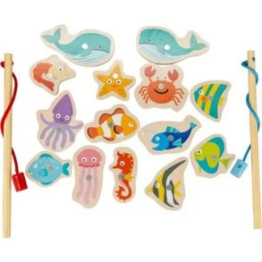 VEDES Großhandel - SpielMaus Holz Angelspiel 12-teilig