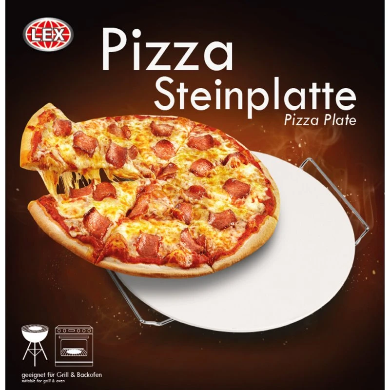Brotbackstein 33 cm mit Tragegriff – Pizzastein für perfekte Pizza im Ofen
