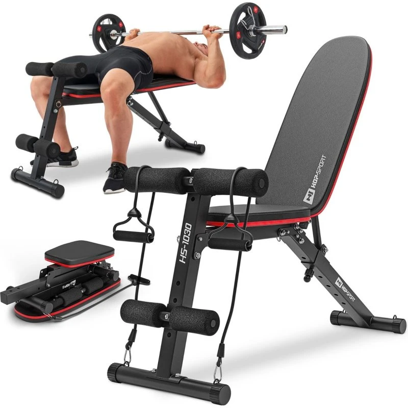 Hop-Sport Hantelbank HS-1030 klappbar, 6-fach verstellbar, 220 kg