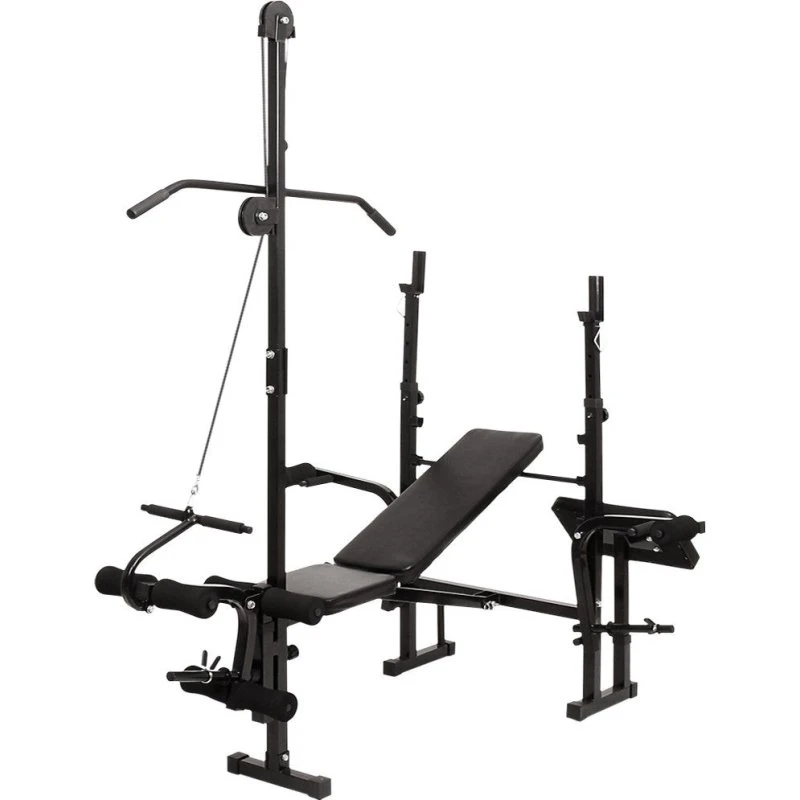 Physionics® Multifunktion Hantelbank mit Latzugturm