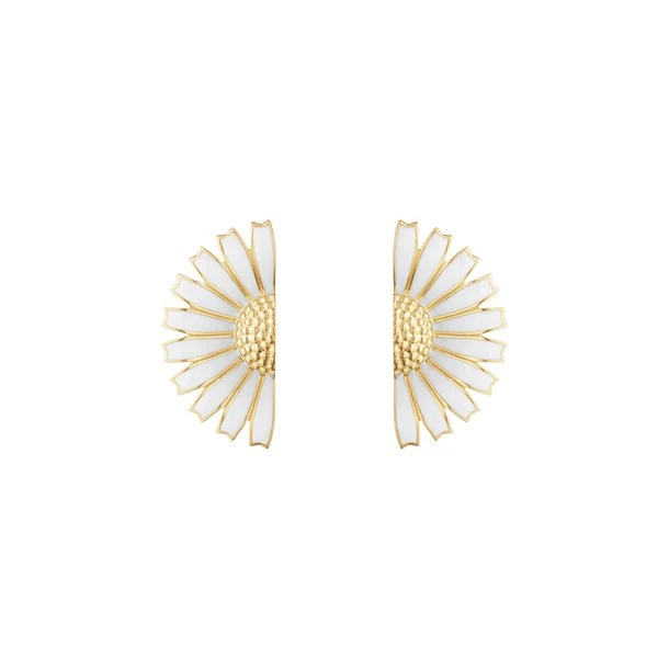 Georg Jensen Daisy Ohrringe halbe Blume goldplattiert