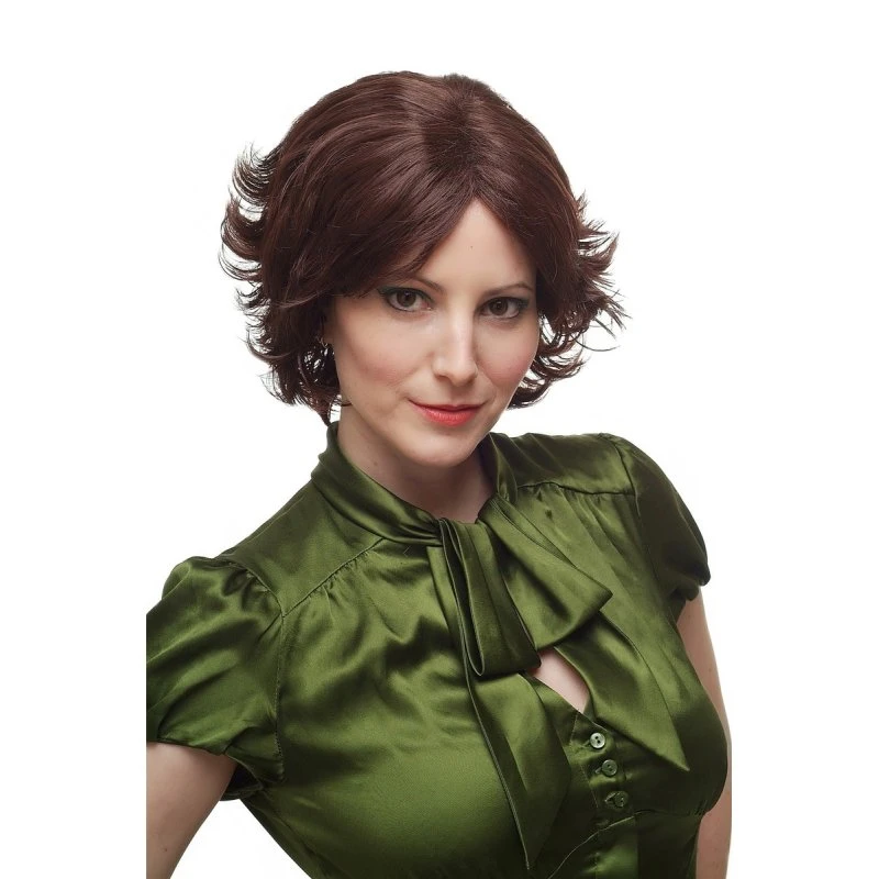 Edel Perücke kurz geschwungene Spitzen Rotbraun 2302-6/33