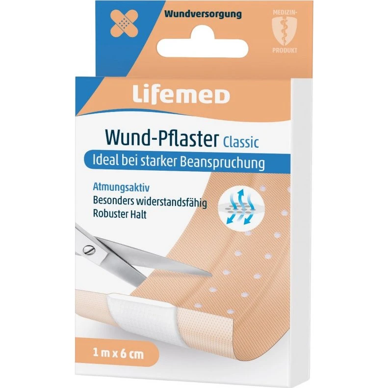 Lifemed Wund-Pflaster Classic 1 m x 6 cm hautfarben