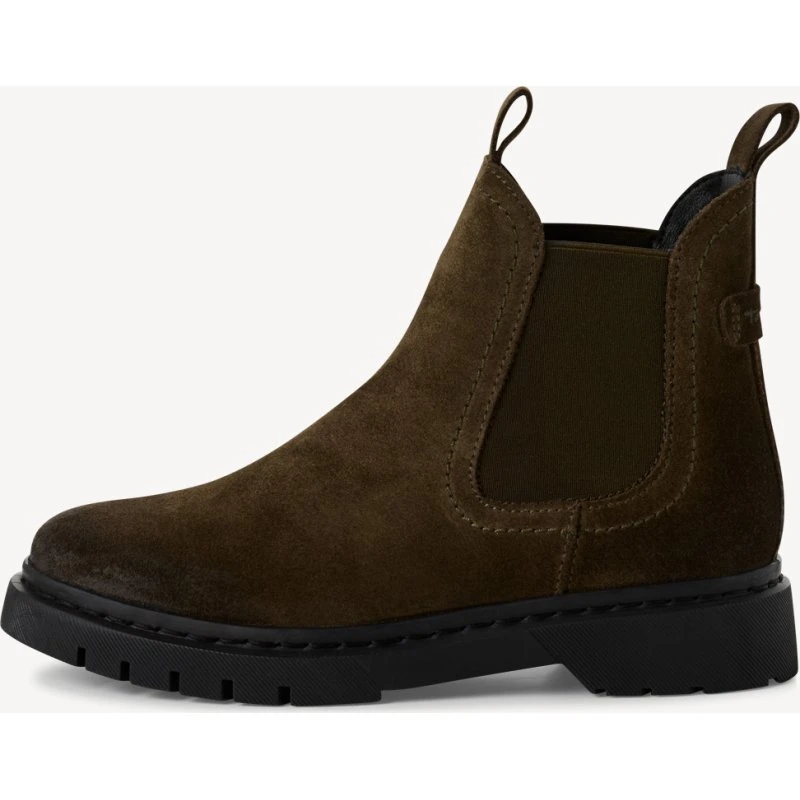 Tamaris Chelsea-Boots oliv, Nubukleder, Wechselfußbett