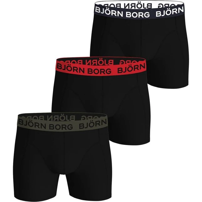 Björn Borg Cotton Boxershorts Schwarz Gr. S (3er Pack)